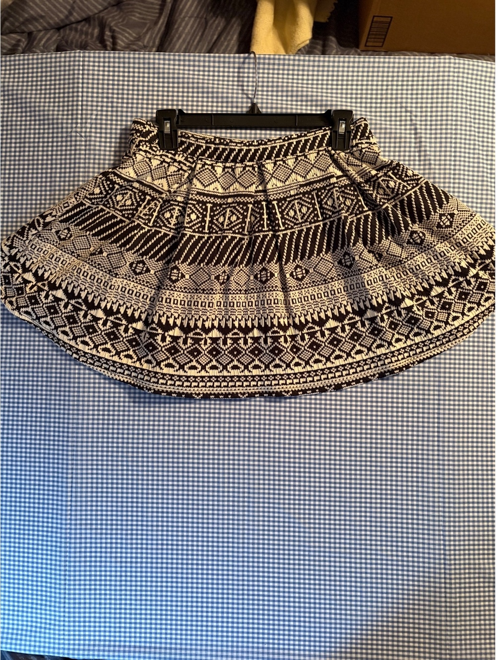 mmCmm Black and White Patterned Skirt XL